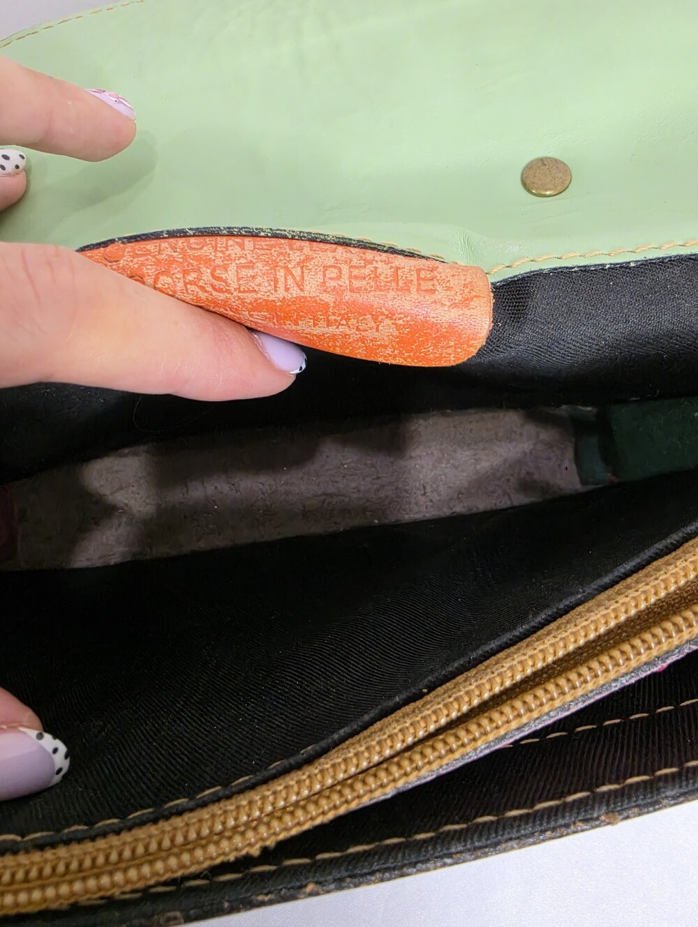 Colorblock Leather Crossbody Satchel Bag - Picture 8 of 12